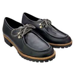 WALABI LEATHER SHOE WITH LACES NEGRO