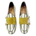 BELGIAN FABRIC AND LEATHER LOAFERS WITH BUCKLES