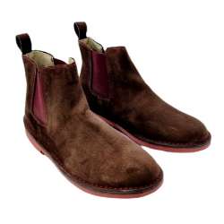 BASIC BROWN SPLIT LEATHER CHELSEA ANKLE BOOTS