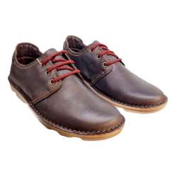 EXTRA-COMFORT ON FOOT BROWN LACE-UP BLUCHER SHOES