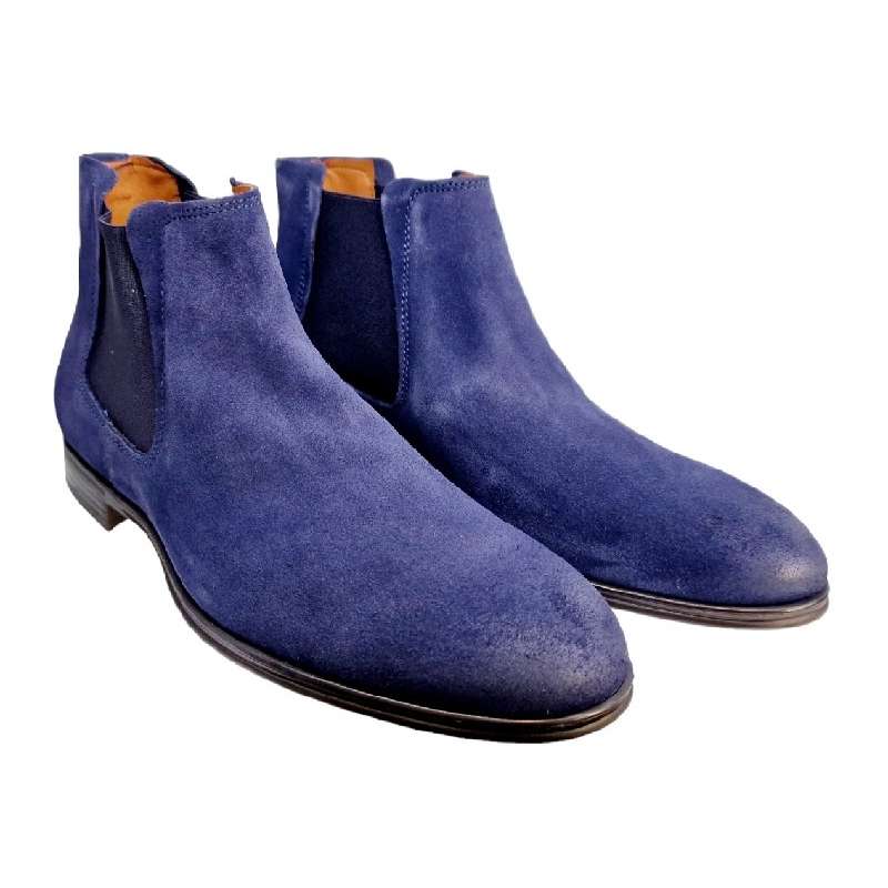 MEN'S NAVY SUEDE LEATHER CHELSEA ANKLE BOOTS