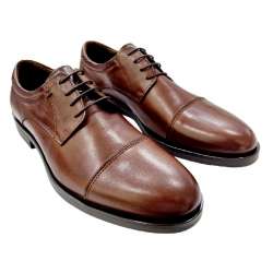 BLUCHER DRESS SHOE WITH LEATHER LEATHER TOE