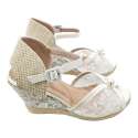 ESPARTO WEDGE SANDALS LINED TEXTILE