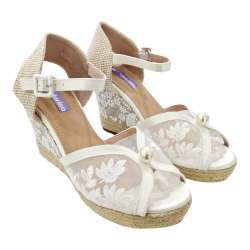ESPARTO WEDGE SANDALS LINED TEXTILE