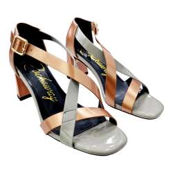WOMEN'S TWO-TONE HEELED SANDALS