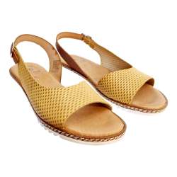 WOMEN EMBOSSED LEATHER SANDALS