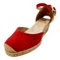 VALENCIA ESPARTENA 3 STRINGS SUEDE RED WOMEN