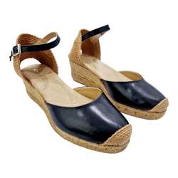 VALENCIA ESPARTENA 3 STRINGS BLACK NAPA WOMEN