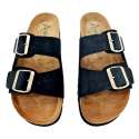 WOMEN'S DOUBLE BUCKLE SUEDE SANDAL BIO