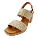 SANDALIAS TACON DOBLE PALA YUTE Y TALON MUJER NATURAL