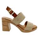 WOMEN DOUBLE HEEL SANDALS JUTE SHOVEL AND HEEL