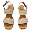 WOMEN DOUBLE HEEL SANDALS JUTE SHOVEL AND HEEL