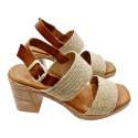 SANDALIAS TACON DOBLE PALA YUTE Y TALON MUJER NATURAL