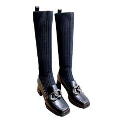 WOMEN'S HIGH BOOT SOCK TYPE WITH CHAIN DECORATION