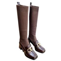 WOMEN'S HIGH BOOT SOCK TYPE WITH CHAIN DECORATION