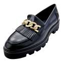 LEATHER MOCCASIN SHOE WITH BUCKLE DECORATION A665P1