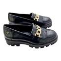 LEATHER MOCCASIN SHOE WITH BUCKLE DECORATION A665P1