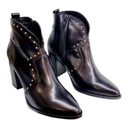 WOMEN'S HIGH-HEEL BOOT FINE TOE WITH STUDDED DECORATION