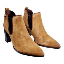 WOMEN'S ANKLE BOOT WITH SQUARE HEEL FINE TOE SUEDE