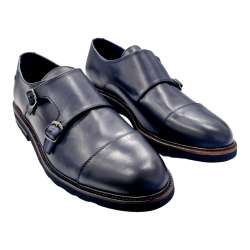 MEN'S LEATHER DRESS SHOE WITH TWO AEROPLANE BUCKLES