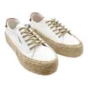PEPE JEANS WOMEN'S CANVAS AND JUTE SNEAKERS