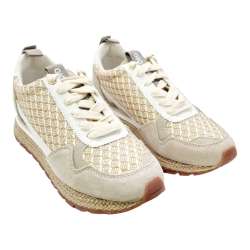 GIOSEPPO WOMEN'S SNEAKERS COMBINED LEATHER AND FABRIC JUTE SOLE