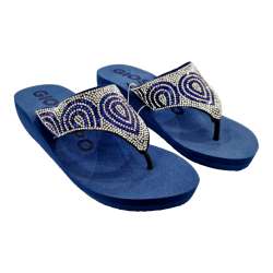 WOMEN'S FLIP-FLOP WITH WEDGE AND WITH GIOSEPPO CRYSTAL DECORATION