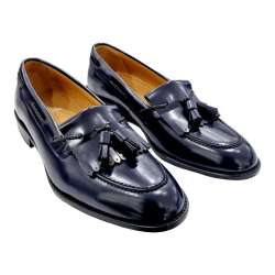 MEN'S DRESS SHOES WITH NAVY FRINGE AND TASSELS
