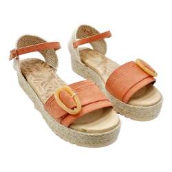 WOMEN'S MUSTANG SANDAL WITH BUCKLE DECORATION