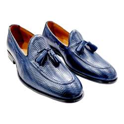MEN'S BRAIDED LEATHER LOAFERS WITH TASSELS