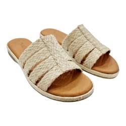 WOMEN'S FLAT SANDALS WITH ESPARTO STRIPS