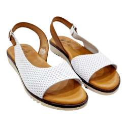 WOMEN'S LEATHER SANDALS ENGRAVED GEL PLANT