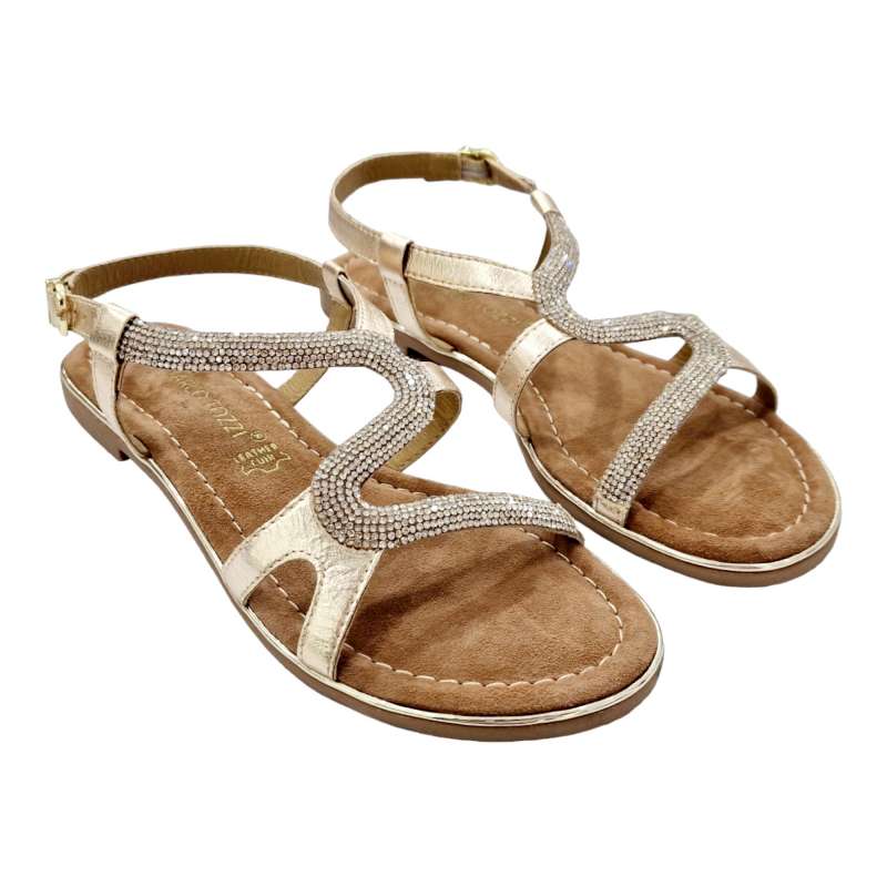 SANDALIAS PLANAS MUJER BRILLOS PLATINO