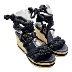 WOMEN'S WEDGE SANDALS WITH TIED ROPES