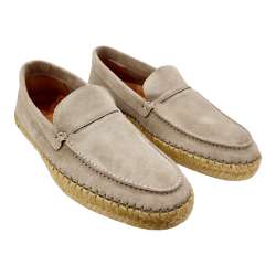 MEN'S MOCCASIN SHOES WITH BEIG JUTE SOLE