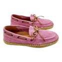 ZAPATOS MOCASÍN HOMBRE SUELA YUTE CORDÓN NÁUTICO ROSA ROSA