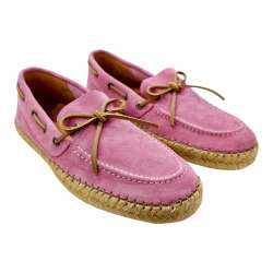 MEN'S MOCCASIN SHOES JUTE SOLE WITH PINK NAUTICAL CORD