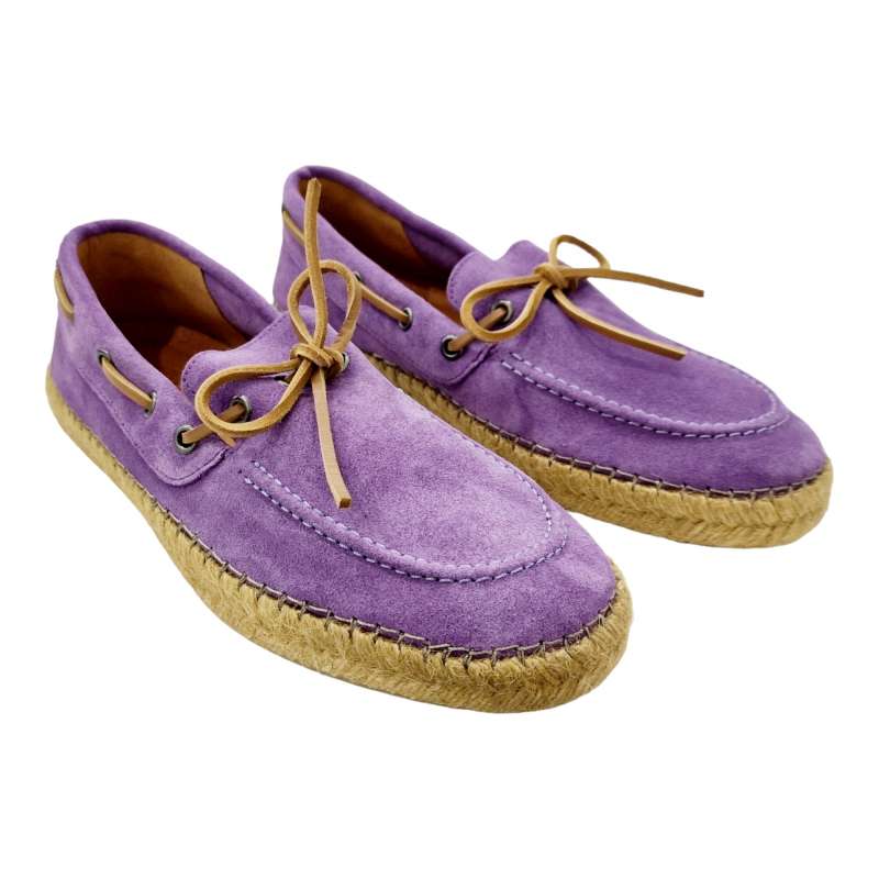 ZAPATOS MOCASÍN HOMBRE SUELA YUTE CORDÓN NÁUTICO LILA LILA