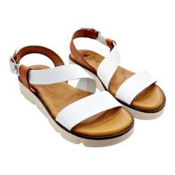 WOMEN'S SANDALS WITH BICOLOUR PLATFORM WITH LEATHER GEL SOLE
