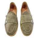 ESPADRILLE MOCCASIN TWO BUCKLES SUEDE REMOVABLE INSOLE KHAKI