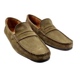 MEN'S DRIVER MOCCASIN KHAKI SUEDE MASK