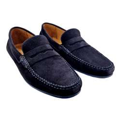 MEN'S DRIVER MOCCASIN NAVY SUEDE MASK