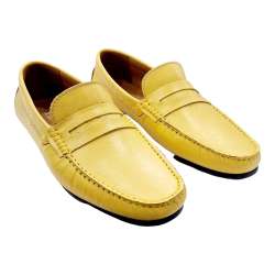 MEN'S MOCCASIN DRIVER YELLOW LEATHER MASK