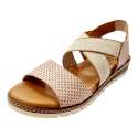 WEDGE SANDALS CROSSED ELASTIC STRIPS WITH GEL SOLE