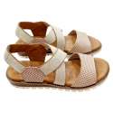 WEDGE SANDALS CROSSED ELASTIC STRIPS WITH GEL SOLE