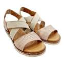 WEDGE SANDALS CROSSED ELASTIC STRIPS WITH GEL SOLE