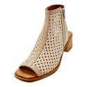 SANDALIAS MUJER ABOTINAS AL TOBILLO CON CREMALLERA BEIG BEIGE