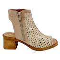 SANDALIAS MUJER ABOTINAS AL TOBILLO CON CREMALLERA BEIG BEIGE