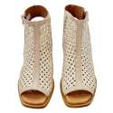 SANDALIAS MUJER ABOTINAS AL TOBILLO CON CREMALLERA BEIG BEIGE