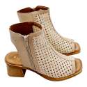 SANDALIAS MUJER ABOTINAS AL TOBILLO CON CREMALLERA BEIG BEIGE